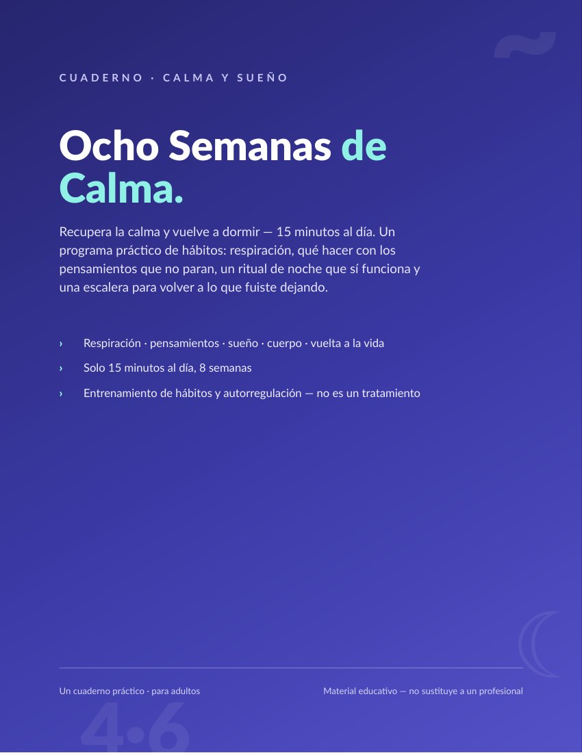 Portada real de Ocho semanas de calma