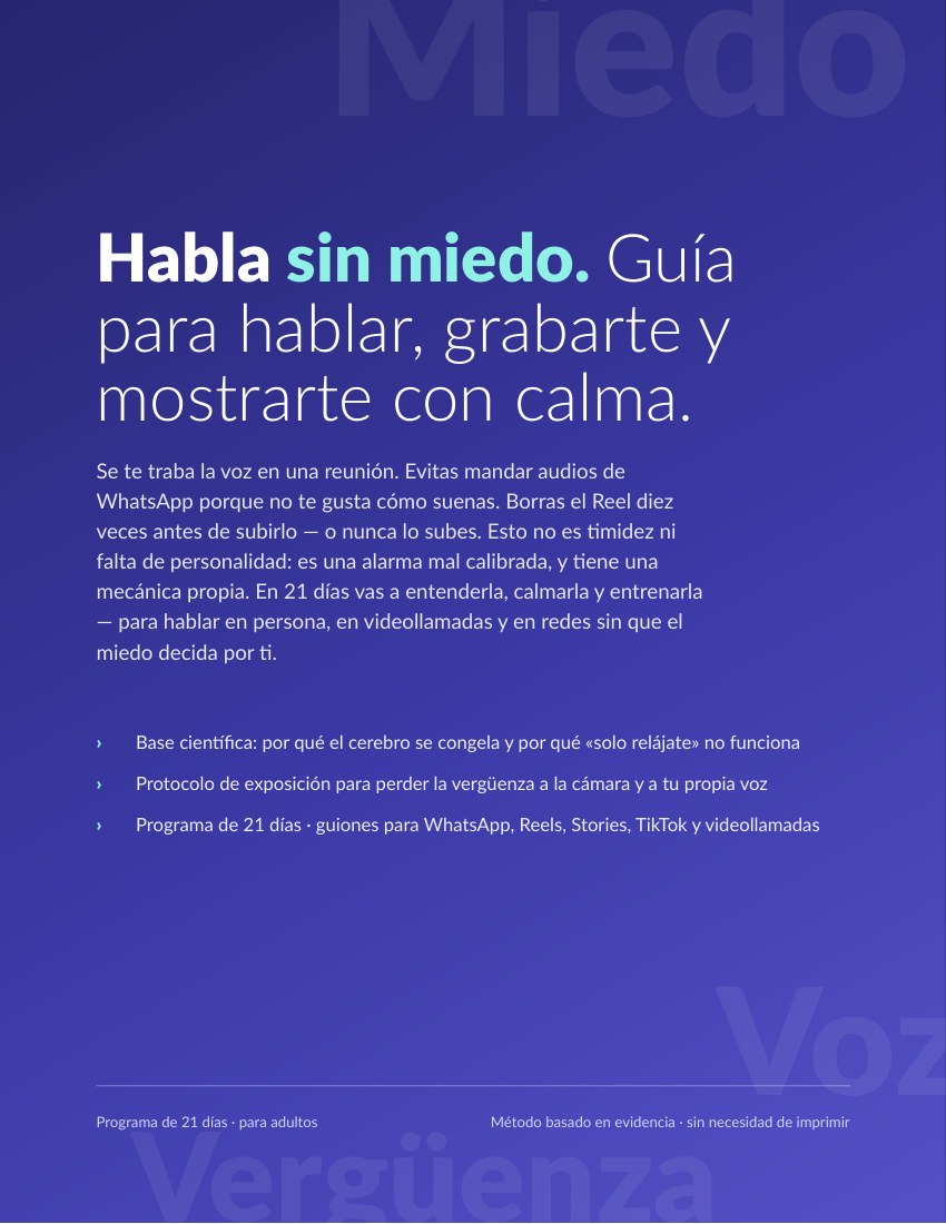 Portada real de Habla sin miedo
